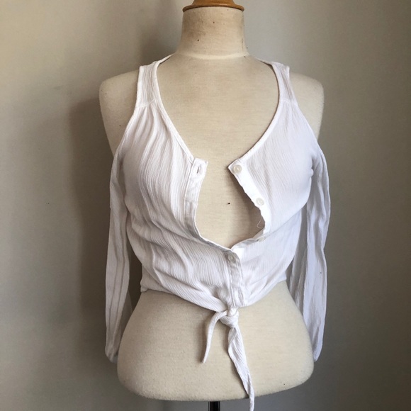 Crop long sleeve button down - Picture 4 of 4